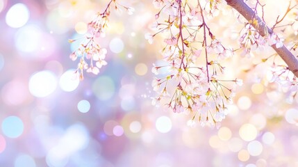 Delicate Cherry Blossom Branches in Soft Focus
