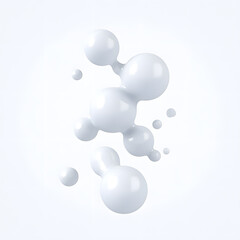 White Organic metaball shape 3d illustration isolated on white background