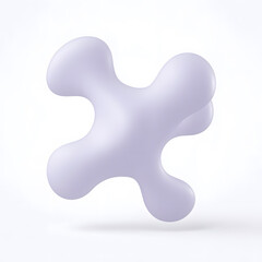 Obraz premium White Organic metaball shape 3d illustration isolated on white background