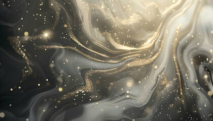 Abstract Gold Glitter Swirl Background