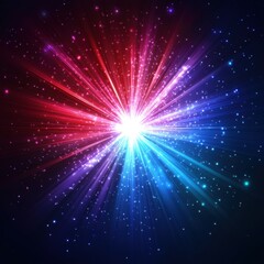 Fototapeta premium Spectacular explosion of colorful light abstract background digital art cosmic environment vivid viewpoint