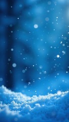 Obraz premium Sparkling snowflakes against a cold blue background, icy, frosty, peaceful landscape