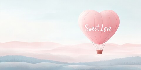 Fototapeta premium Pink Heart Balloon with 