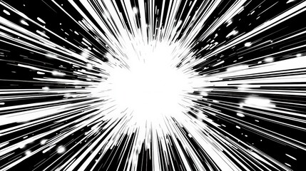 Obraz premium Animating comic speed lines in manga and anime style with alpha channel using three unique concentration lines – radial, vertical, and diagonal – for an engaging effect in cartoons