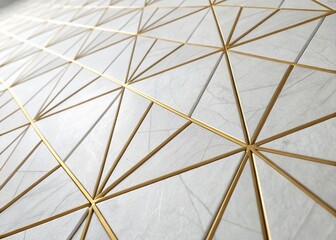 Elegant Gold Geometric Abstract Background - Modern White Paper Cut Design
