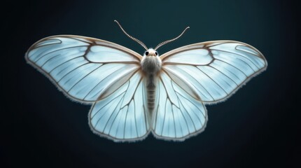 Graceful White Moth with Silver Highlights
