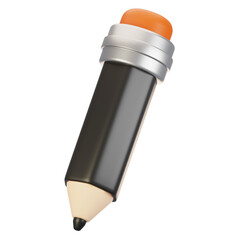 3d rendering stationery icon concept. 3d render pencil icon