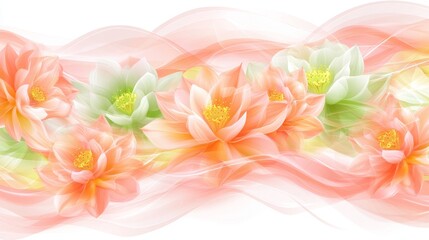Obraz premium Delicate Pastel Lotus Blossoms in Soft Wave Background