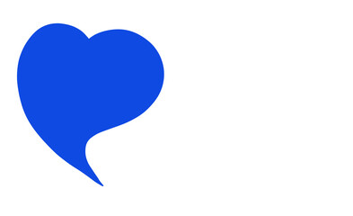 右に余白のある青いハートのイラスト