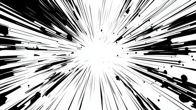 Animating comic speed lines in manga and anime style with alpha channel using three unique concentration lines &ndash; radial, vertical, and diagonal &ndash; for an engaging effect in cartoons