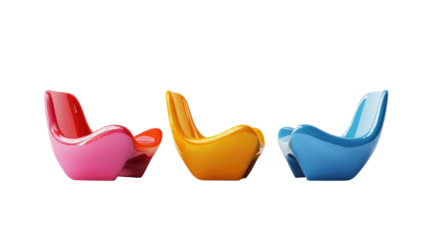 Colorful seats with transparent PNG background