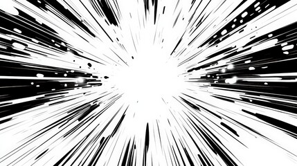 Fototapeta premium Animating comic speed lines in manga and anime style with alpha channel using three unique concentration lines – radial, vertical, and diagonal – for an engaging effect in cartoons