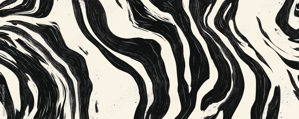 Poster abstract zebra stripe pattern vector design for textiles and backgrounds.