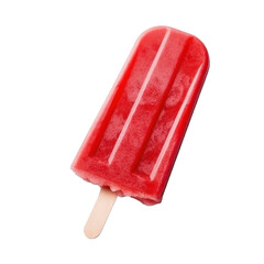 red water ice on stick isolated on white or transparent png