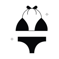Two Piece Bikini Swimwear Vector Icon Design