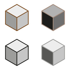 Isometric cube shapes. Geometric block icons. Minimalistic 3D forms. Vector illustration.