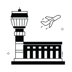 Airport Terminal Travel Vector Icon Design
