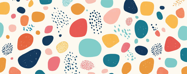 Colorful abstract shapes pattern vector background.