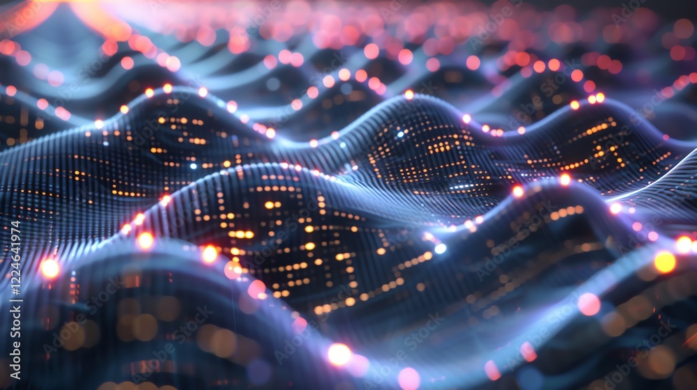 Poster a 3d rendering of an abstract glowing pattern.