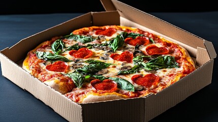 Delicious Heart-Shaped Pepperoni Pizza in Box