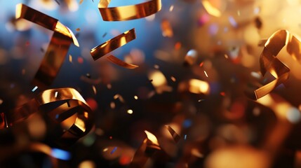Golden Confetti Celebration: A Festive Burst of Joy