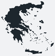 Greece map. Just a simple border map. Shape of the country. Flat blank Greece outline. Vector boundary illustration.