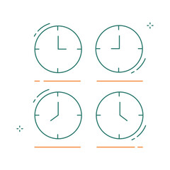 Global Timezone Clock Vector Icon Design