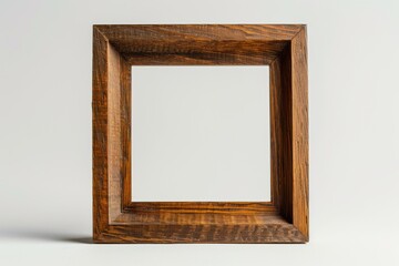A rustic wooden frame stands empty against a neutral backdrop, inviting creativity and artistic expression in an inspiring studio setting isolated on transparent background