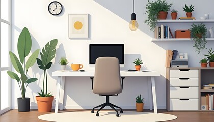 Modern Minimalist Home Office Workspace Design