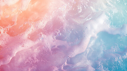 Obraz premium Soft Pastel Water Bubbles Abstract Background Texture Design Spa Sea Pink Blue Foam Wave Light Color
