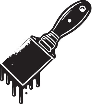 black paint scraper dripping paint clip art preview