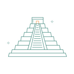 Ancient Chichen Itza Landmark Vector Icon Design