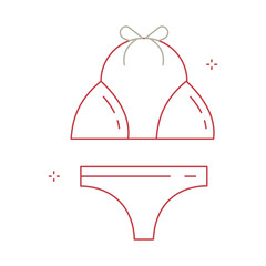 Summer Bikini Swimwear Clothing Vector Icon Design