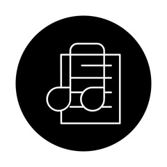 music notes and instrument