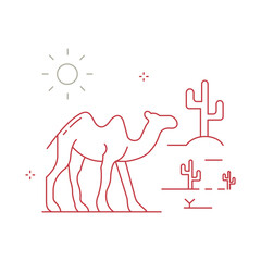 Desert Animal Camel Vector Icon Design