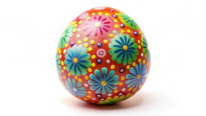 Decorated Easter Egg with Floral Pattern