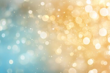 Obraz premium Soft bokeh background with warm golden and cool blue tones, creating a dreamy atmosphere for design