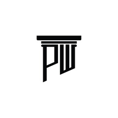 PW monogram logo design letter text name symbol monochrome logotype alphabet character simple logo