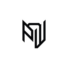 PW monogram logo design letter text name symbol monochrome logotype alphabet character simple logo