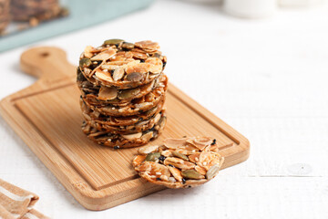 Florentine cookies. Eid cookies made from various nuts seeds and sugar.