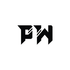 PW monogram logo design letter text name symbol monochrome logotype alphabet character simple logo