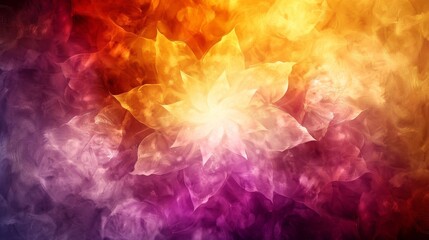 Vibrant yellow, orange, and red abstract gradient background for creative design space