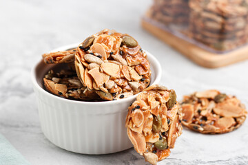 Florentine cookies. Eid cookies made from various nuts seeds and sugar.