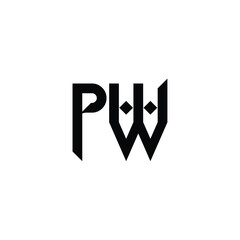 PW monogram logo design letter text name symbol monochrome logotype alphabet character simple logo