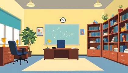 Well Organized And Comfortable Teachers Office Room