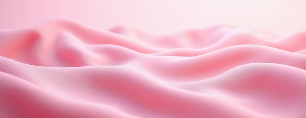 Obraz premium Soft pink silk and satin fabric with flowing curves.