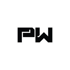 PW monogram logo design letter text name symbol monochrome logotype alphabet character simple logo