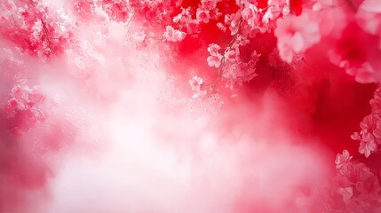 Dreamlike Pink Blossom Haze Ethereal Floral Scene