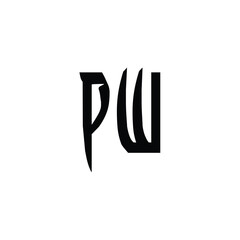 PW monogram logo design letter text name symbol monochrome logotype alphabet character simple logo