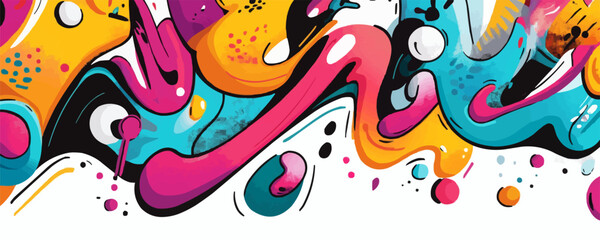 Naklejka premium Colorful abstract vector art with dynamic fluid forms.